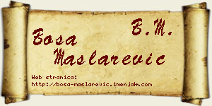 Bosa Maslarević vizit kartica